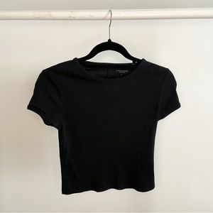 arizona jean company black ribbed cropped baby tee